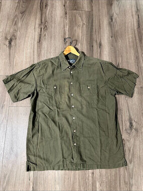 Old College Inn Men's Cotton Linen Shirt Size Large Vintage